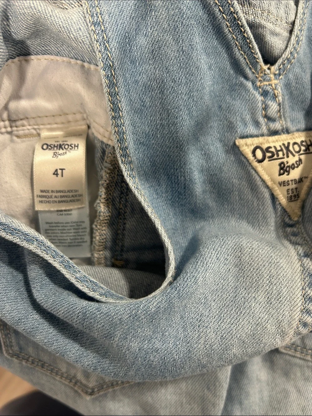 OshKosh B'gosh Light Blue Denim Overalls with Front Pocket